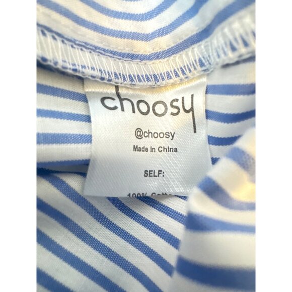 NWT Choosy Size 6 Blue & White Striped Twist Front Shirt Dress - Picture 7 of 11